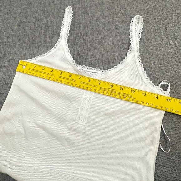 NEW! Hippie Rose Lace Tank Top Cream‎ Ivory Lightweight Junior Large Scoop Neck - Picture 6 of 11